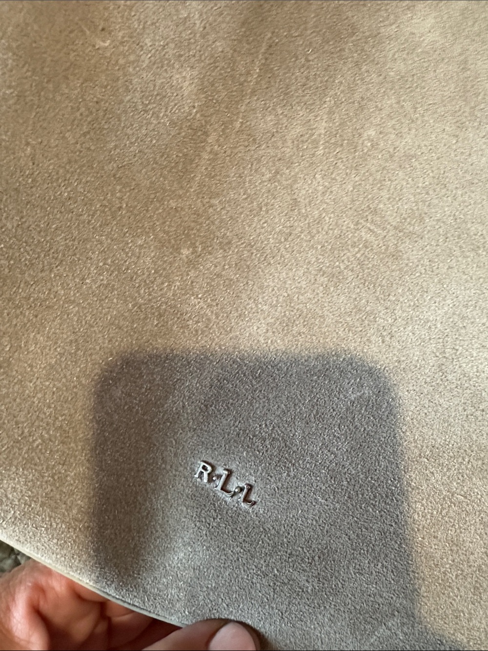 Ralph Lauren Suede Drawstring Tote Bag in Light Taupe (newish) - Picture 15 of 16